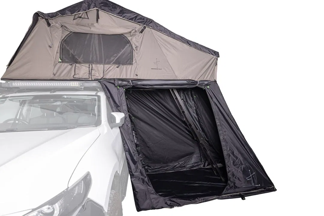 IRTTANNEX012 – IRONMAN 4X4 Tent Annex, For Use With CROSS 1200 Rooftop Tent Poly-Cotton Canvas Black Zip On
